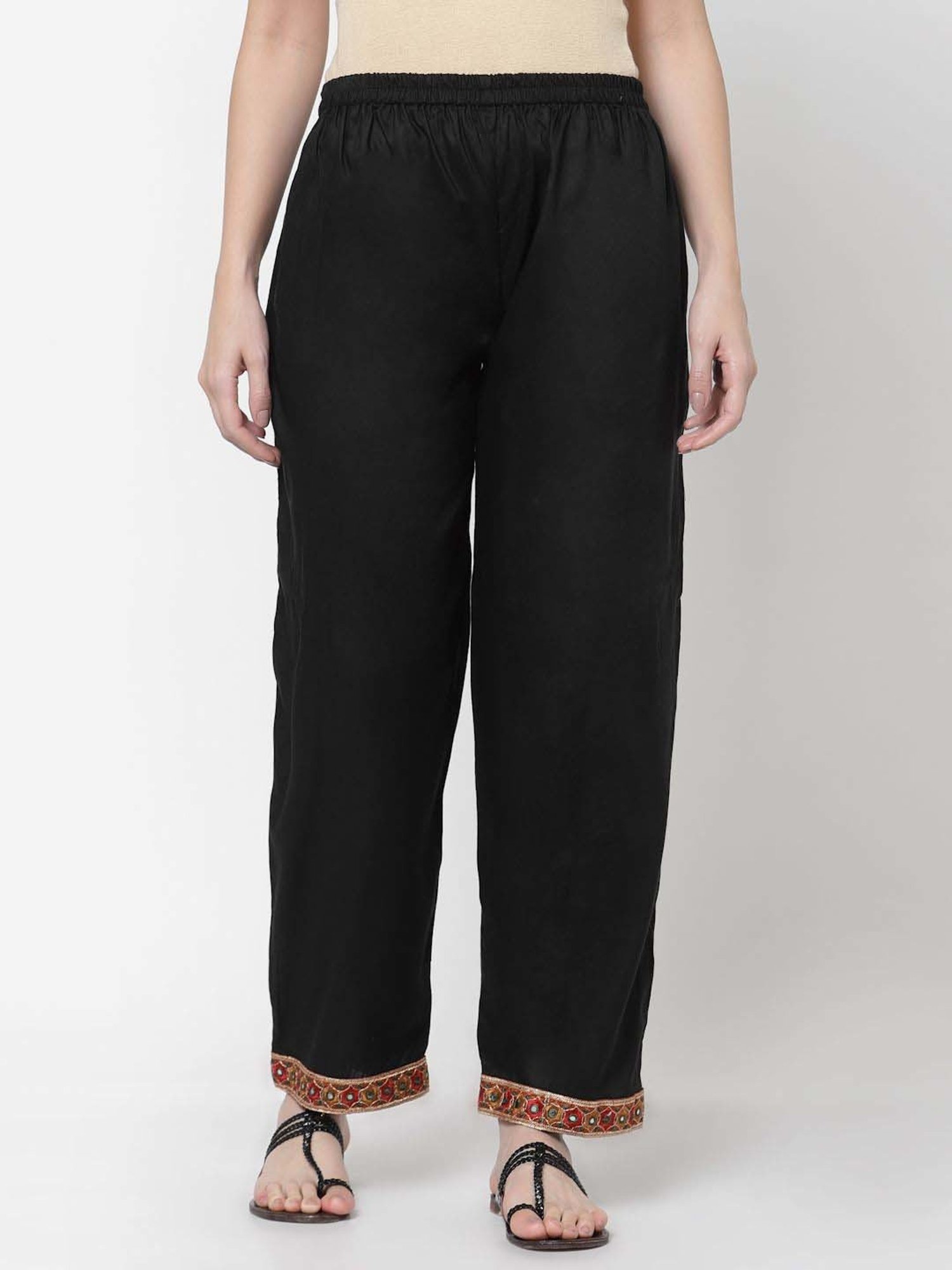 DART STUDIO Black Regular Fit Palazzos