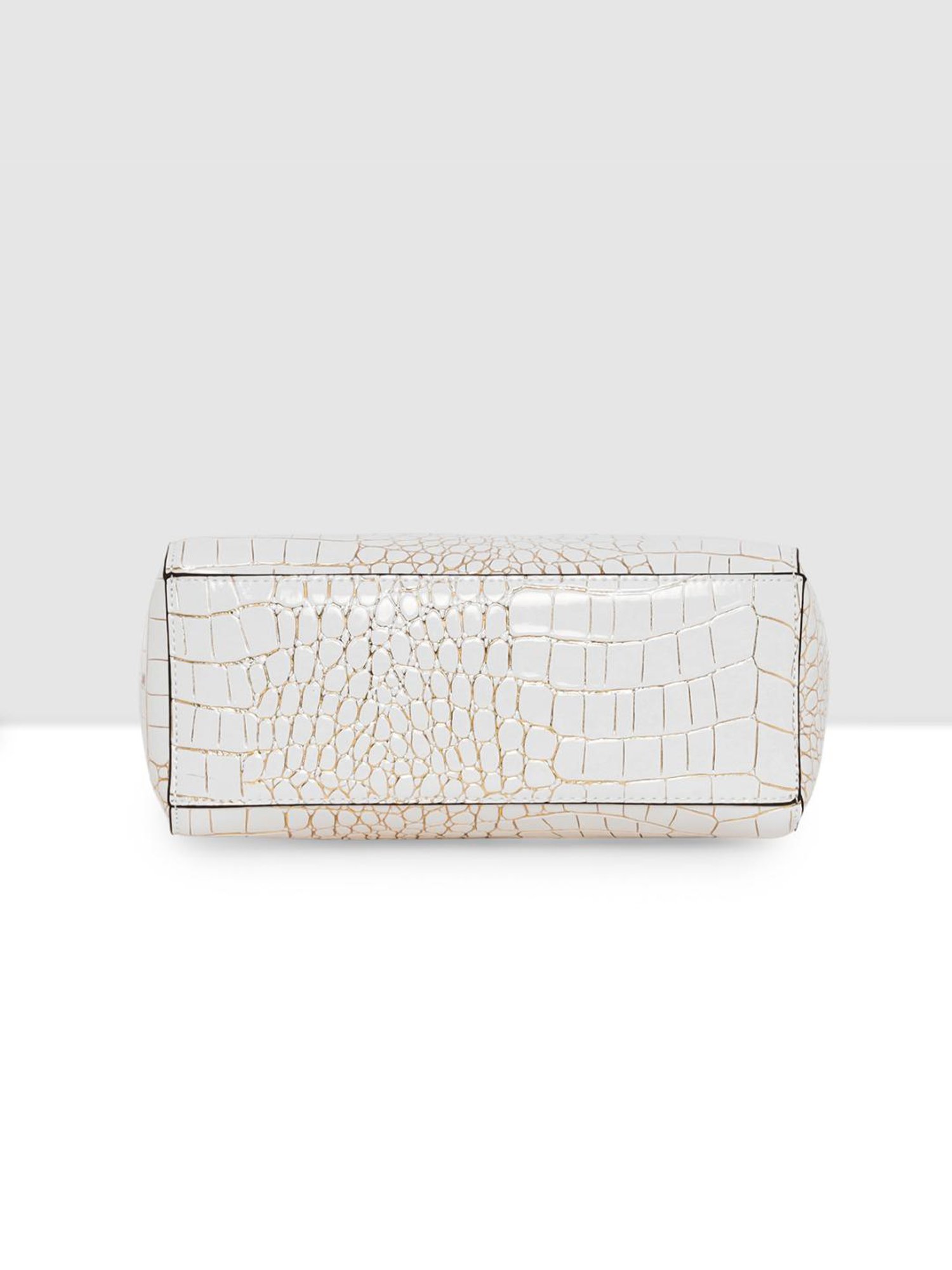 Esbeda White Textured Medium Handbag