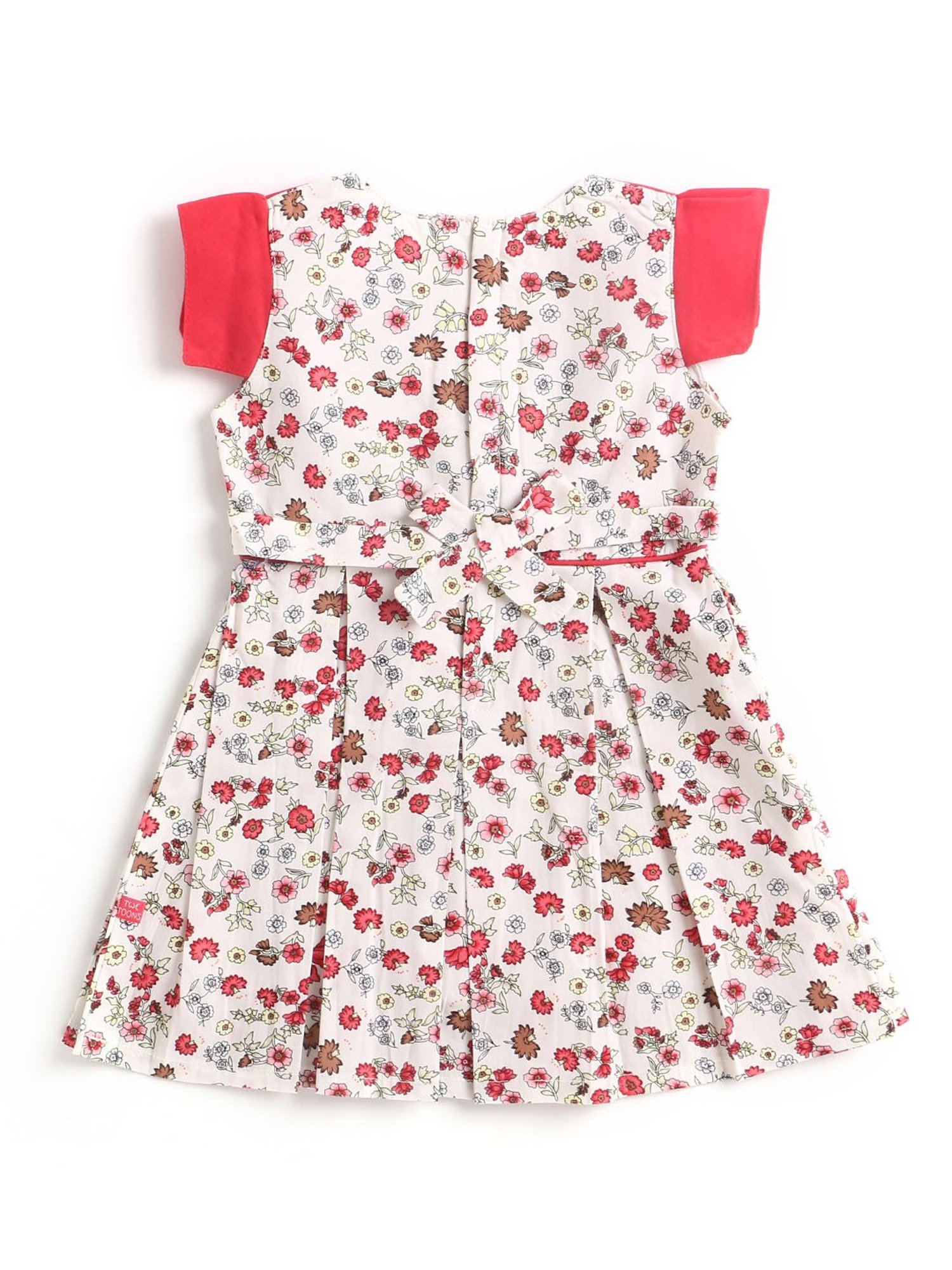 The Magic Wand Kids Red & White Floral Print Dress