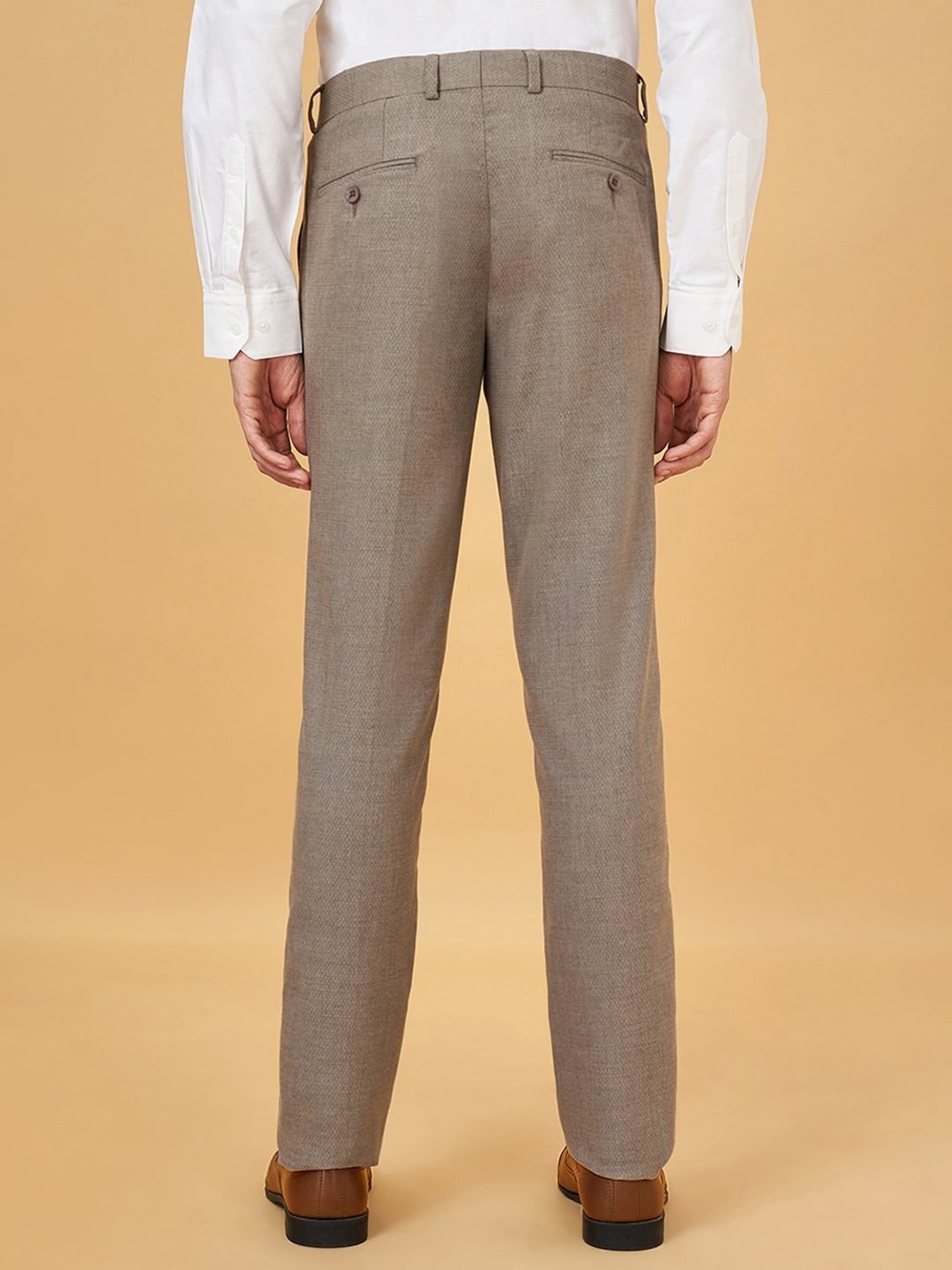 Peregrine By Pantaloons Brown Regular Fit Trousers