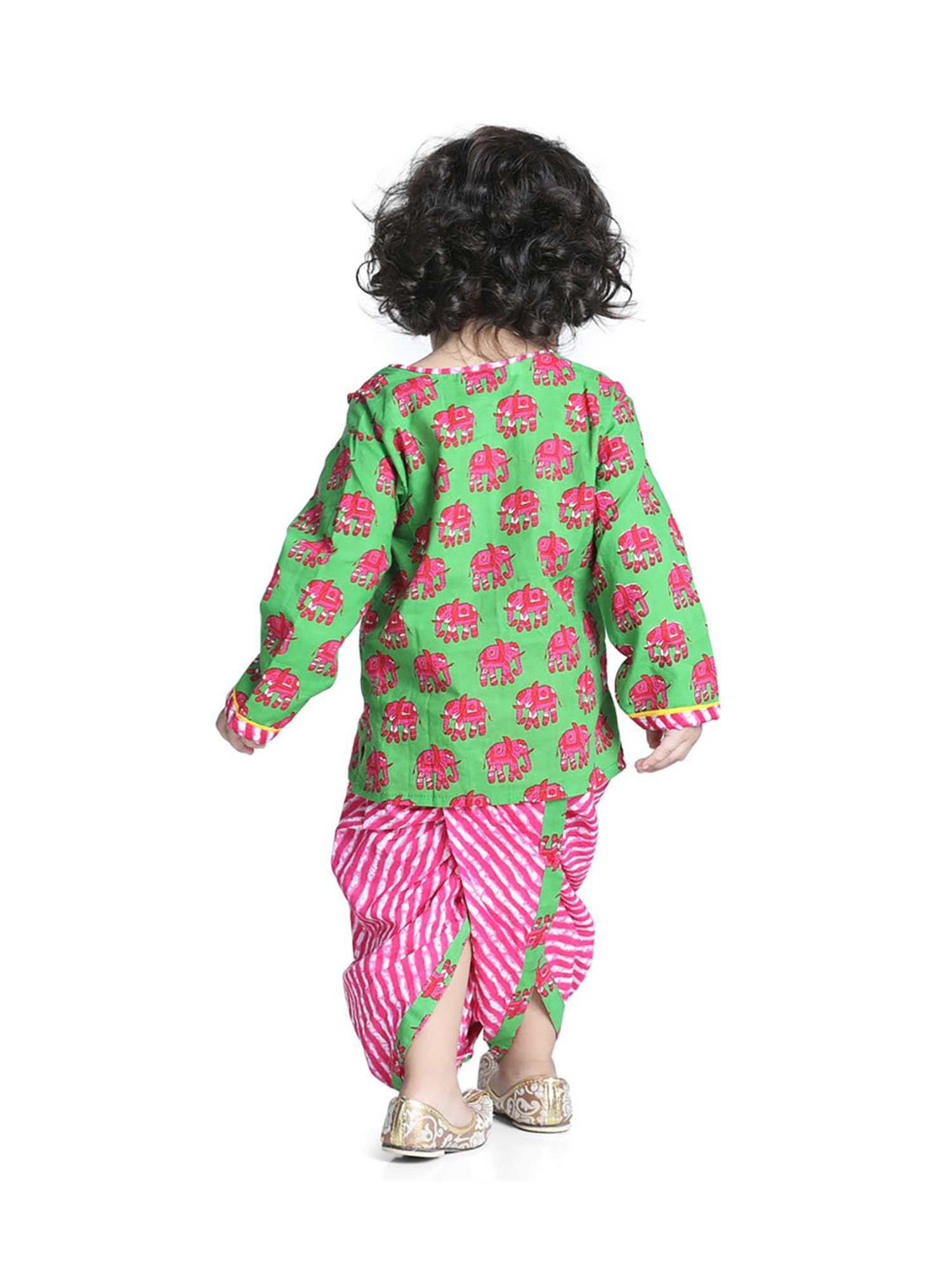 Nino Bambino Kids Navy & White Checks Kurta with Pyjama