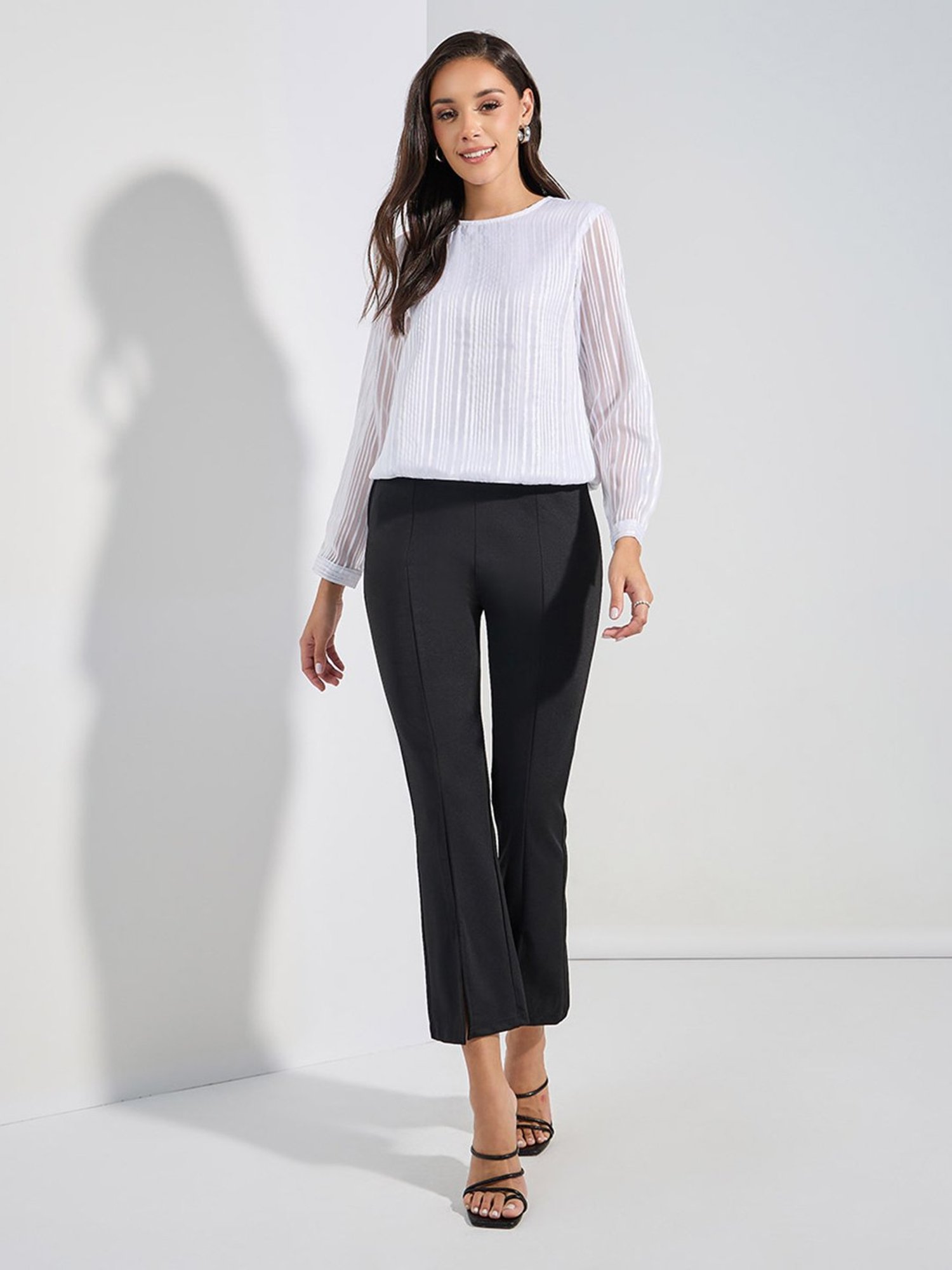 Styli White Striped Top