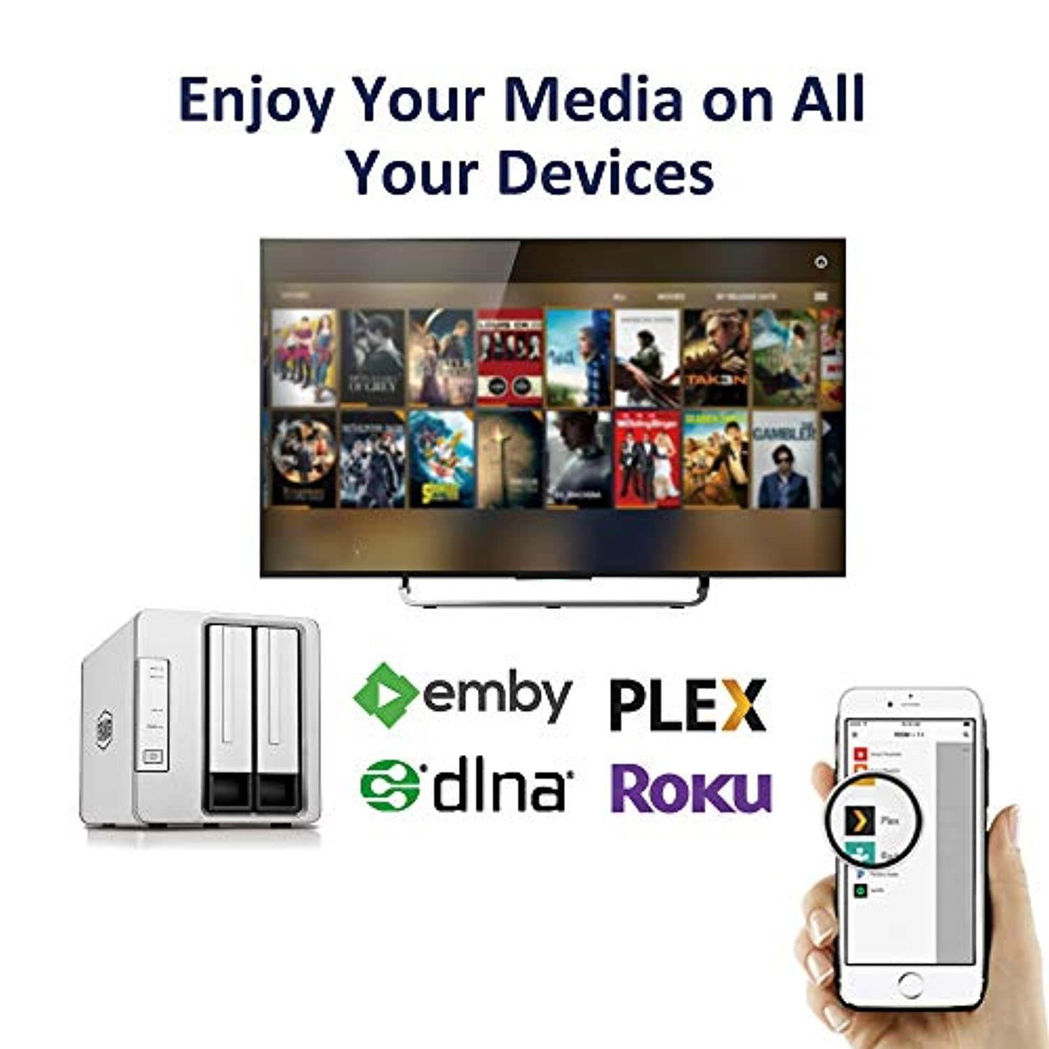 TerraMaster F2-210 2-Bay NAS Quad Core Network Attached Storage Media Server Personal Private Cloud (Diskless) (F2-210-US)