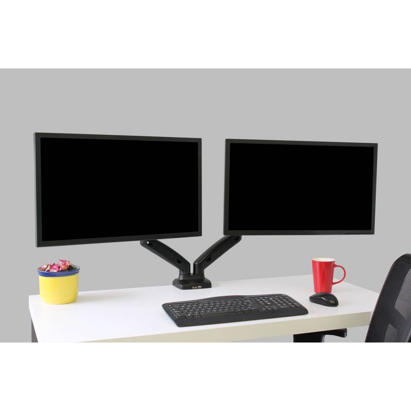 Premium Height Adjustable Double Monitor Arm Black - Rocelco