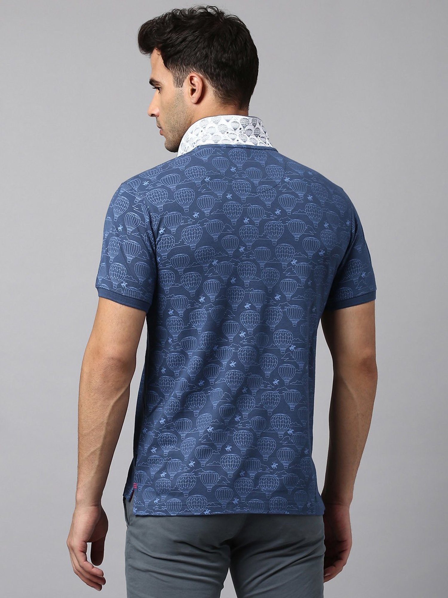 Beverly Hills Polo Club Blue Regular Fit Cotton Polo T-Shirt