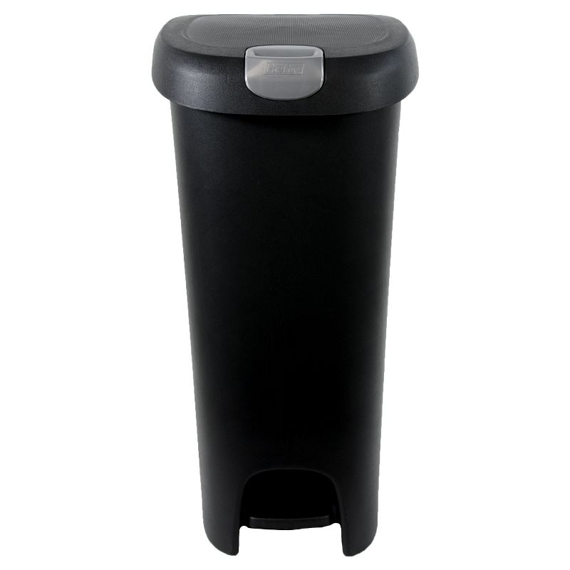 Hefty 12.3gal Slim Step Trash Can with Locking Lid Black