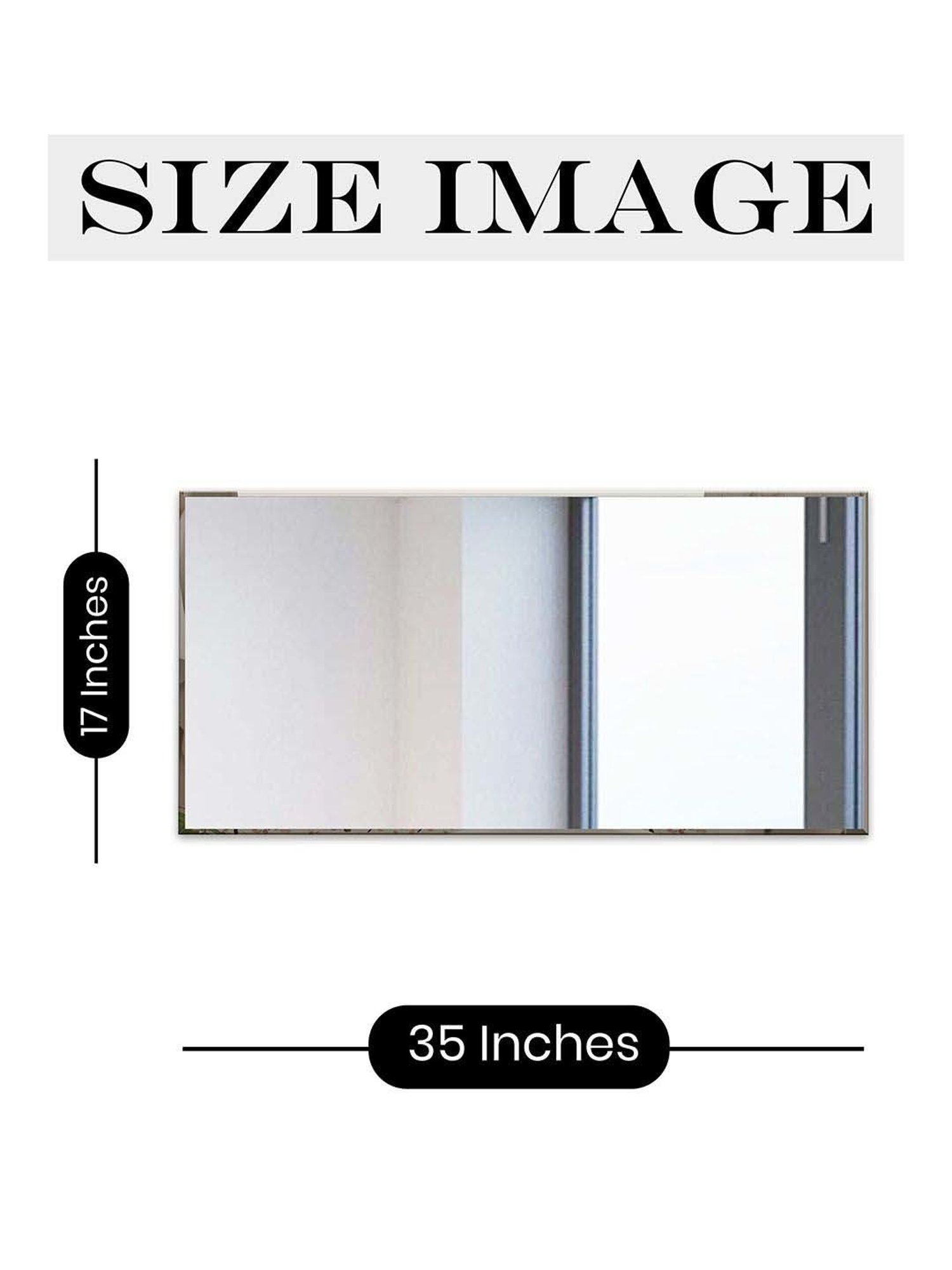 Art Street Silver Glass Bevelled In Rectangle Frameless Wall Mirror