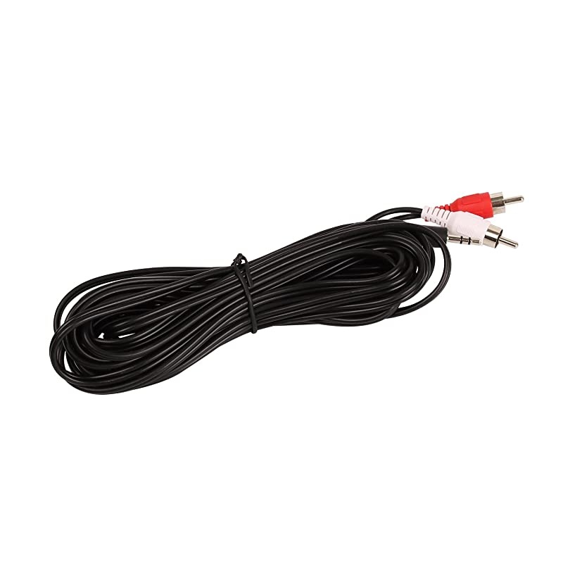 Cable 355mm Male to 2Male Stereo Audio AdapterGoldPlated with Nylon Braided to AUX Audio Cord HiFi Compatible with All Enabled Devices 15ft5m