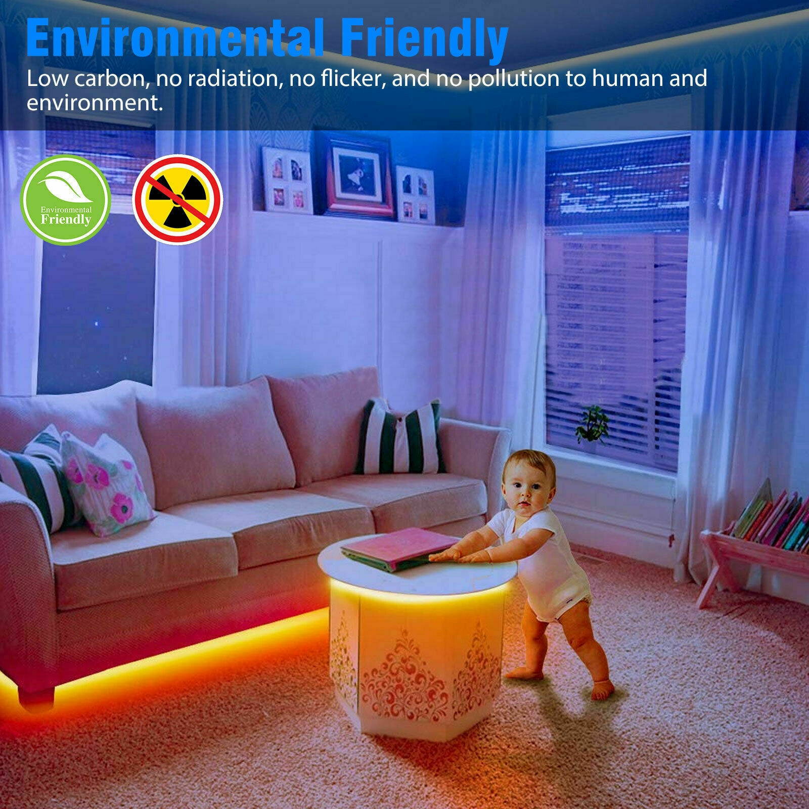 LED Strip Lighting 25M 32.8 Ft 3528RGB 300 LEDs Flexible Color Changing Light