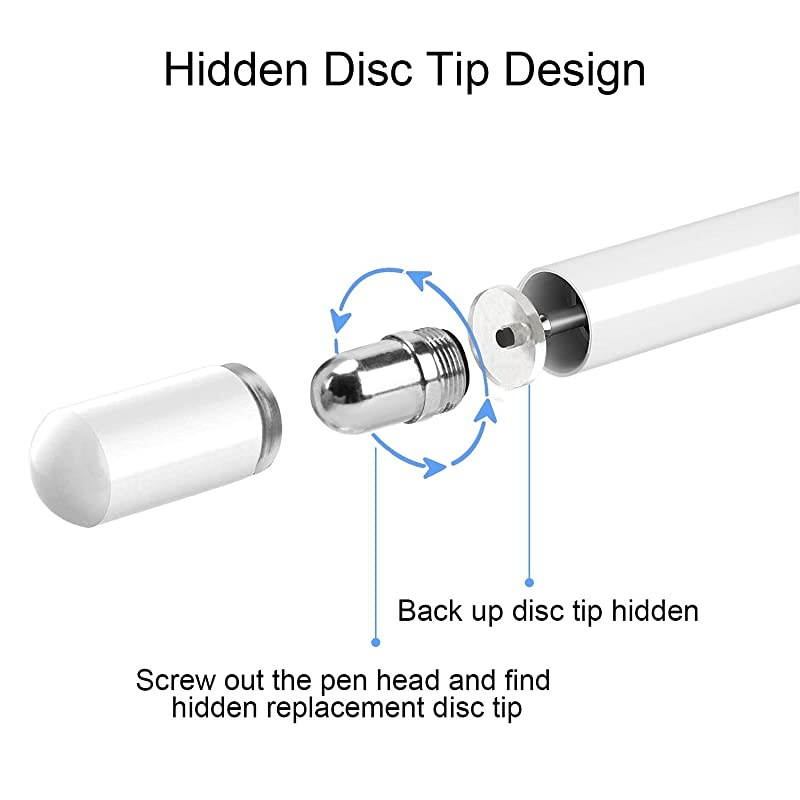 ElegantPen Disc Stylus Pen Touch Screen Digital Pencil Compatible for iPad iPhone Samsung Note 10 Google Pixel 3 and More Capacitive Smartphones and Tablets