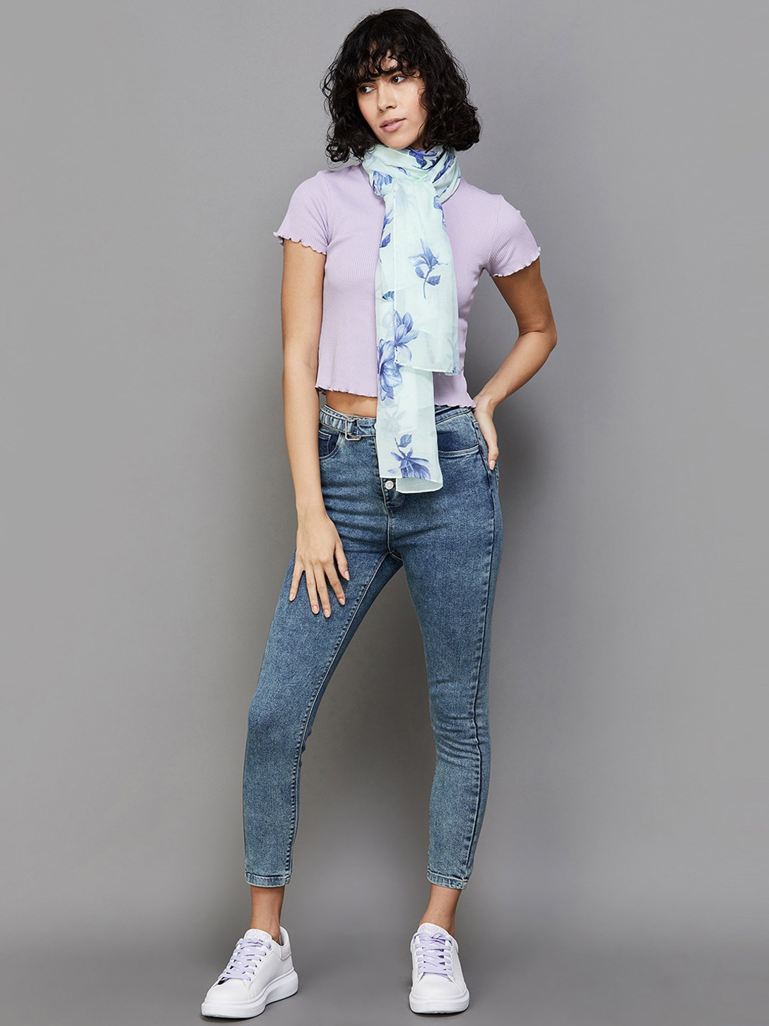 Ginger by Lifestyle Blue Printed Stole