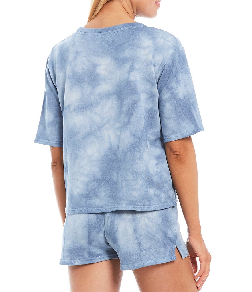 BB Dakota by Steve Madden Tie Dye Coordinating Crew Neck Short Sleeve Knit Lounge Top