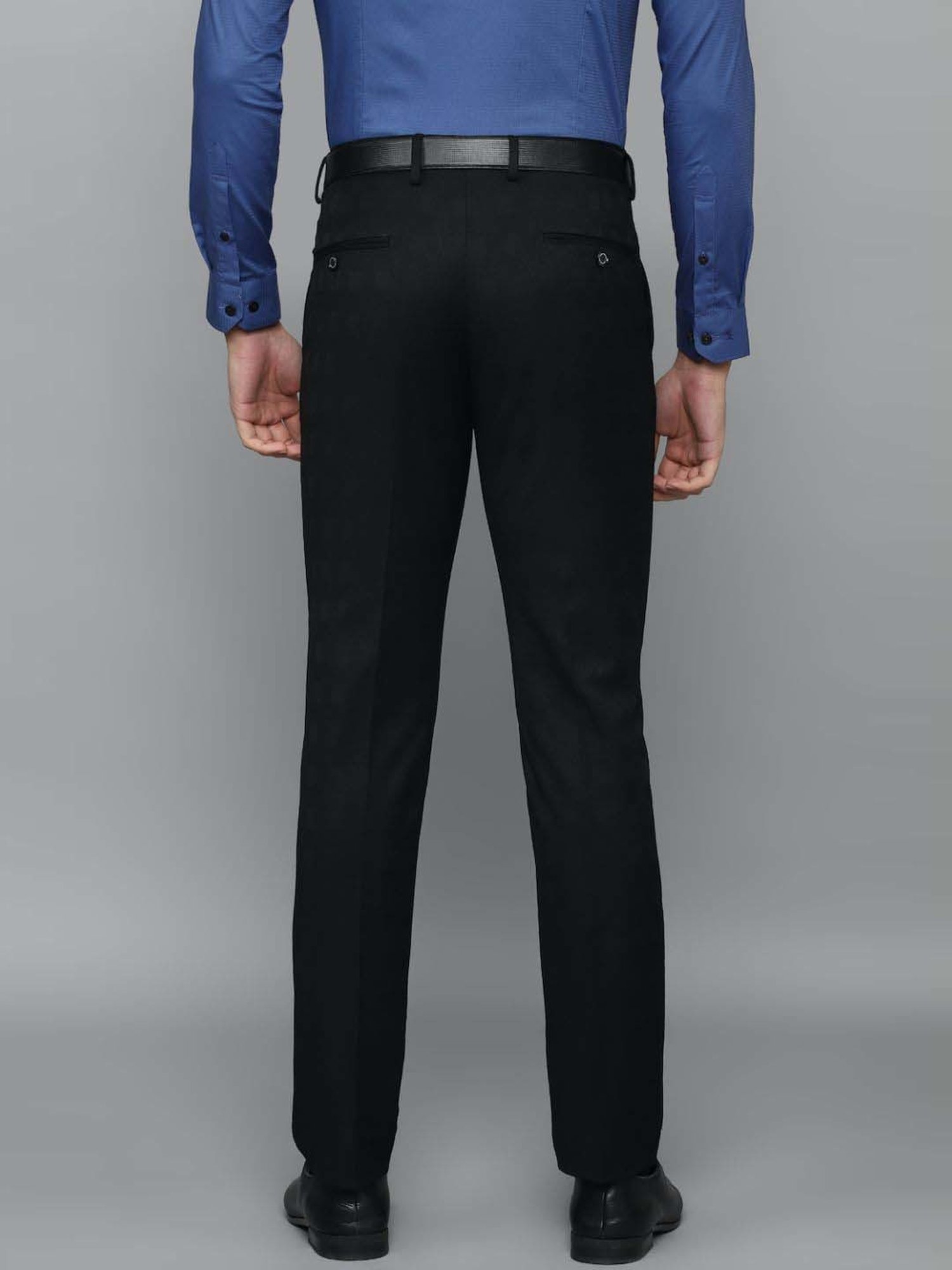 Louis Philippe Black Slim Fit Trousers