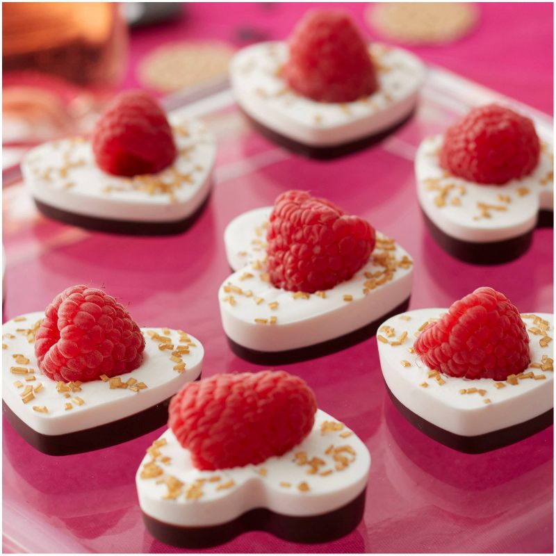 Wilton 24 Cavity Easy Flex Silicone Heart Mold for Ice Cubes, Geletin Baking & Candy