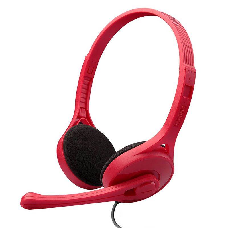 Edifier K550 Super-Light Computer Headset for Communication, Perfect for Call Center or Reception - Red