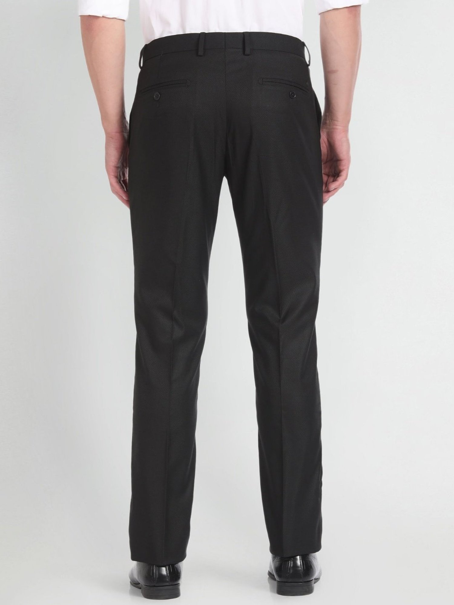 Arrow Newyork Black Regular Fit Trousers