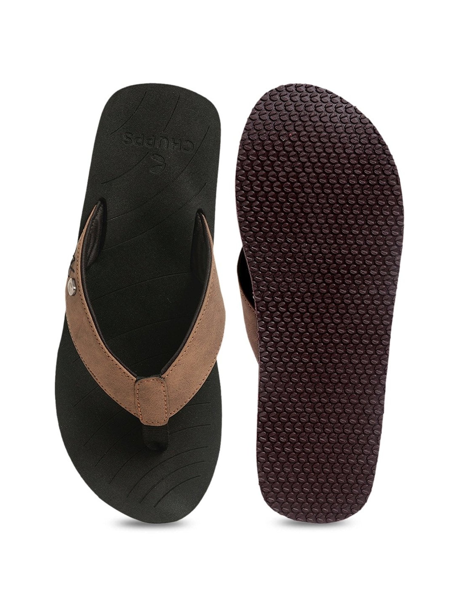Chupps Men's Black Flip Flops