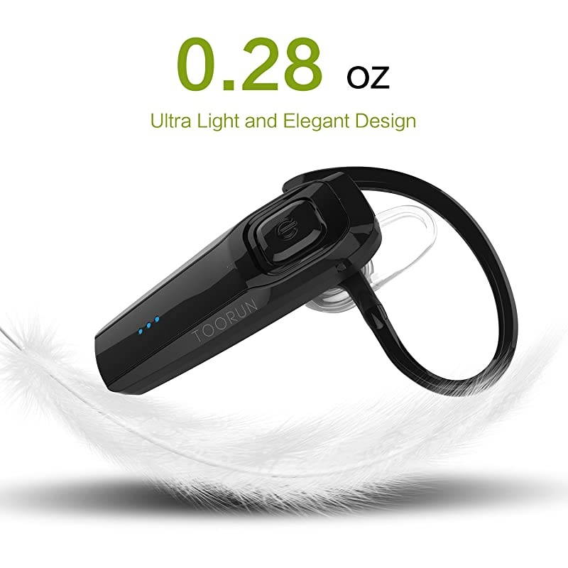 M26 Bluetooth Headset with Noise Cancelling Compatible with Smart Phones LG G7 Samsung Note9 S9 iPhone Xs MAS Moto Z3 P30 Google pixel3 ZTE AxonBlack