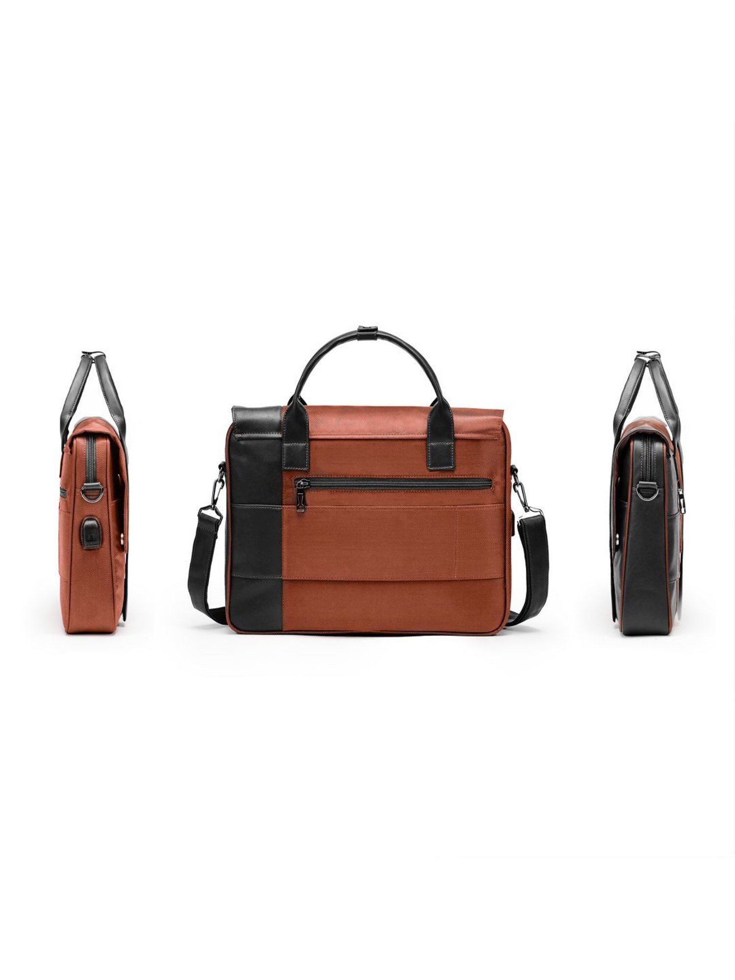 Assembly Rust Medium Laptop Messenger Bag with USB Charging Port