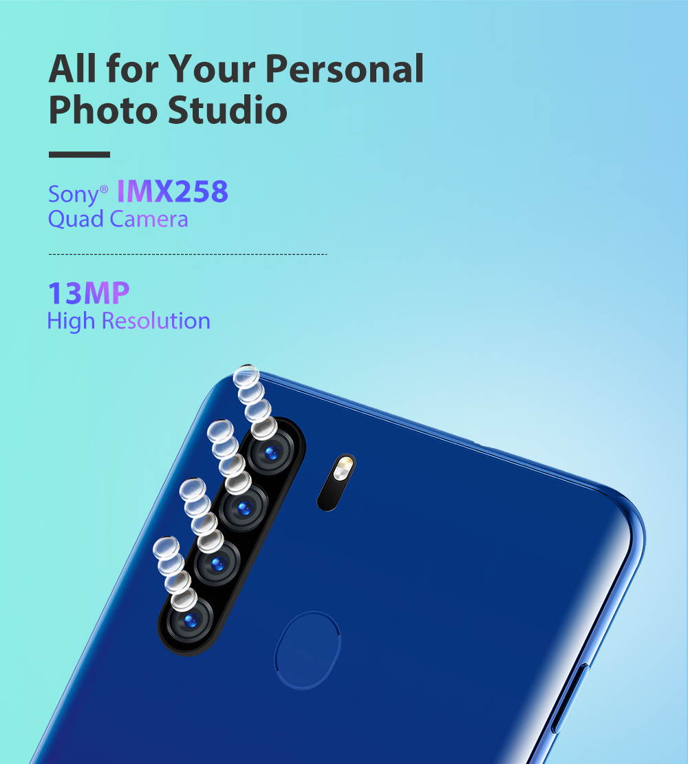 A80 Plus Smartphone, 6.49 Inch HD + Waterdrop Screen Face Unlock, Android 10.0 Unlocked Phone with 4680mAh Big Battery, Dual SIM 4G Phone