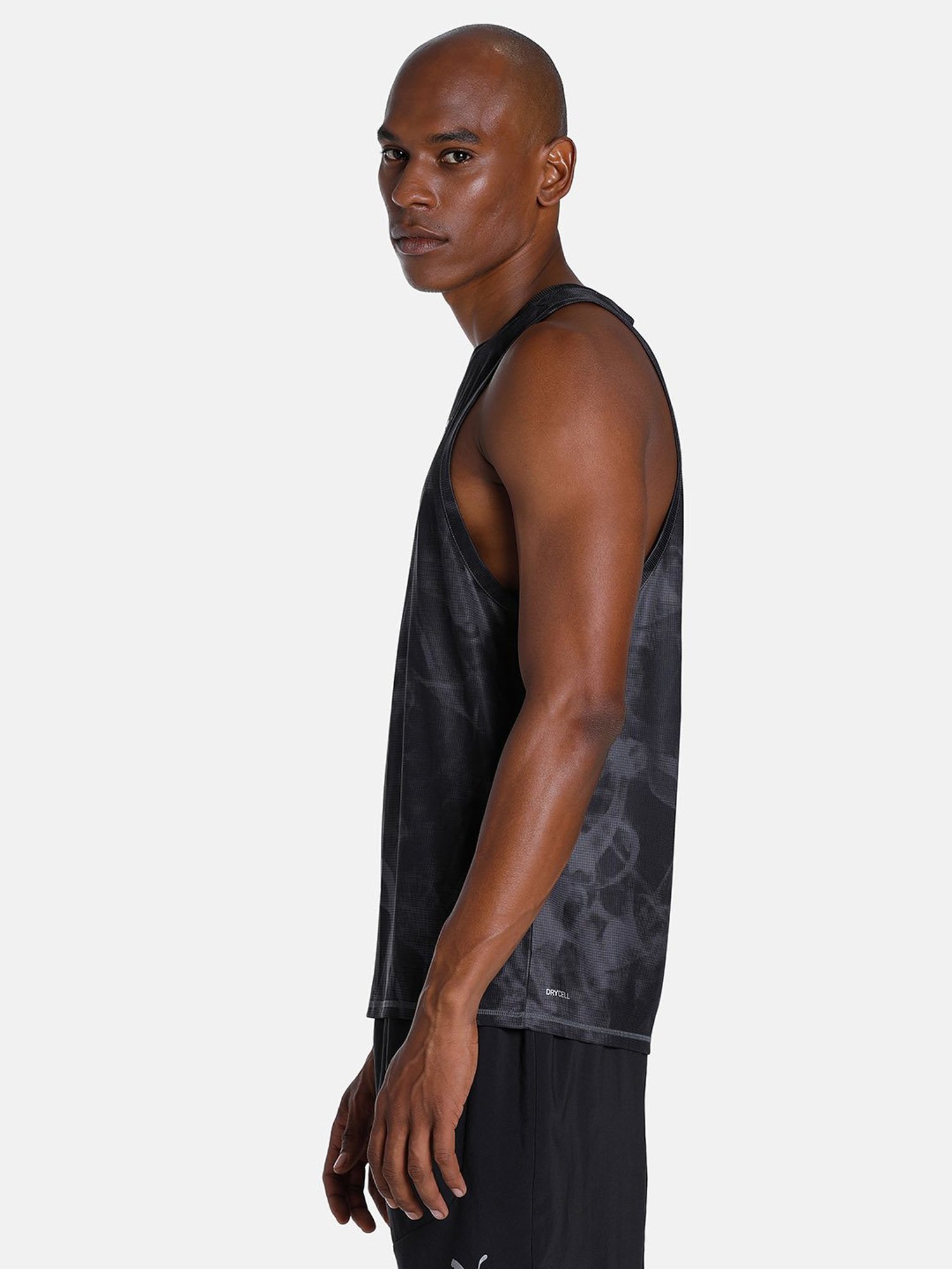 Puma Black Regular Fit Printed Tank Tee
