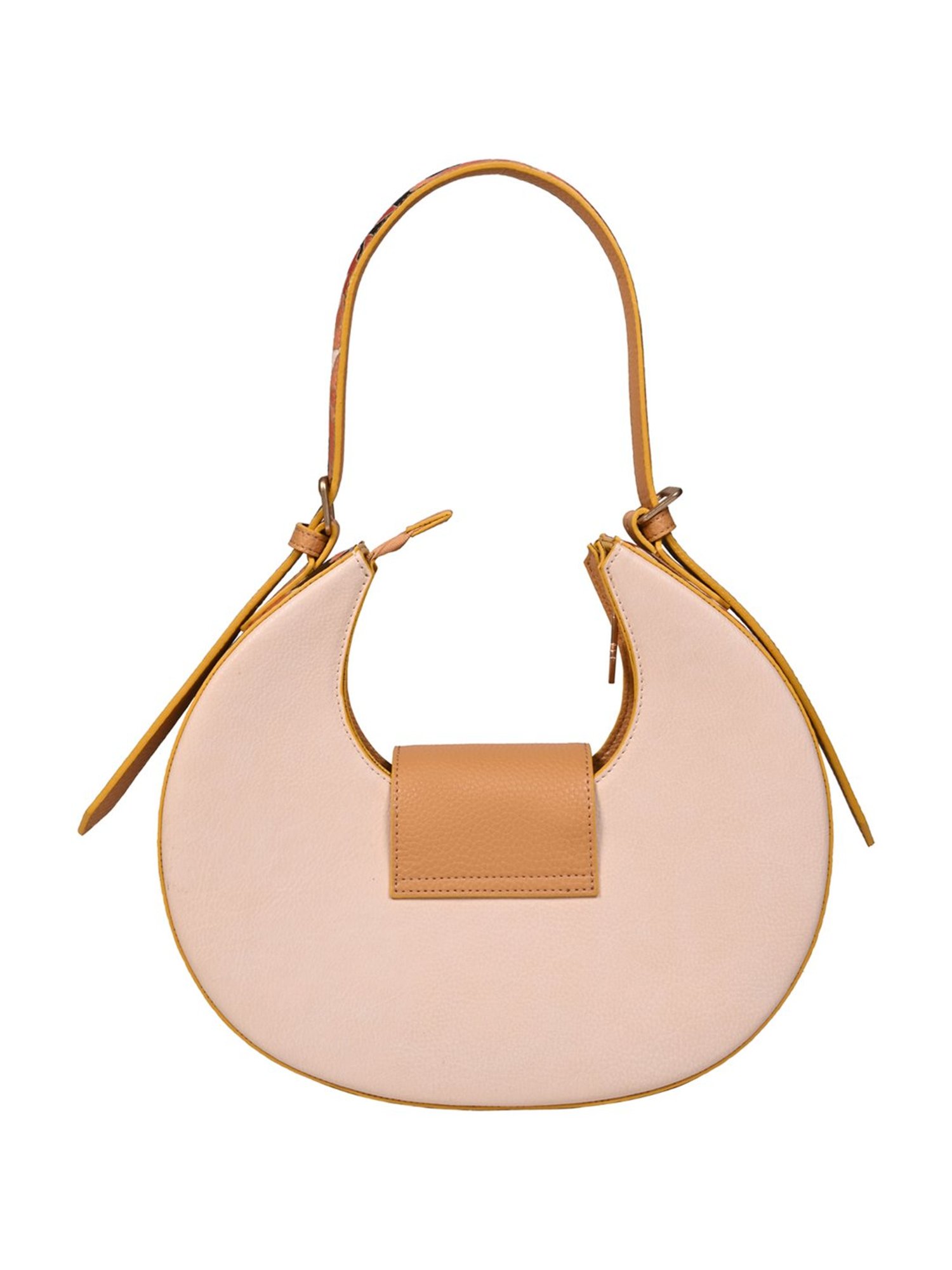 Eume Chestnut Blush Pink Camo Vegan Leather Hobo Shoulder Bag