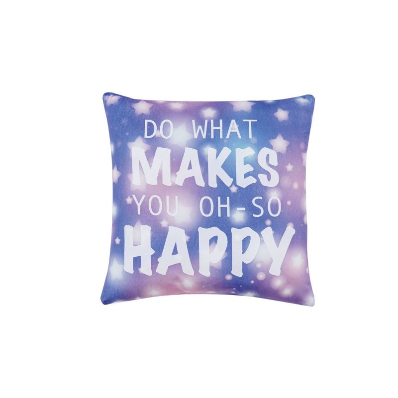 18" Wanderlust Happy Square Decorative Pillow - Material Girl