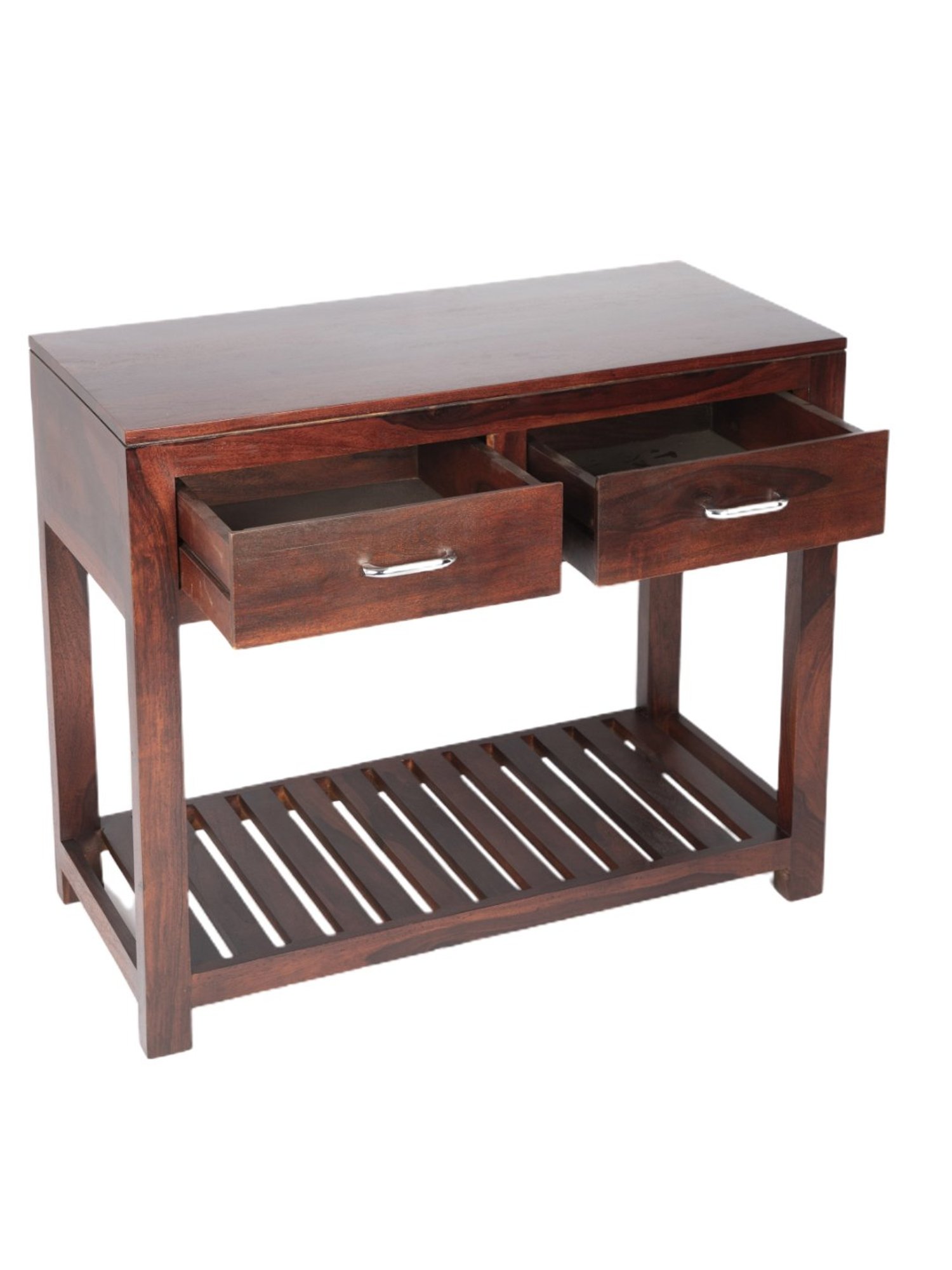 Ikiriya Allen Solid Dark Brown Wood Console Table Dark Walnut Finish