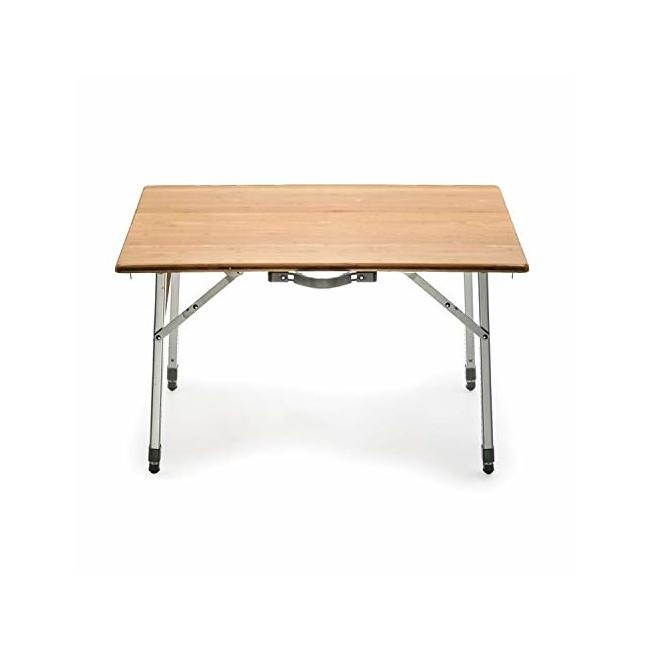 Camco 51895 Bamboo Folding Table with Aluminum Legs- Compact Design