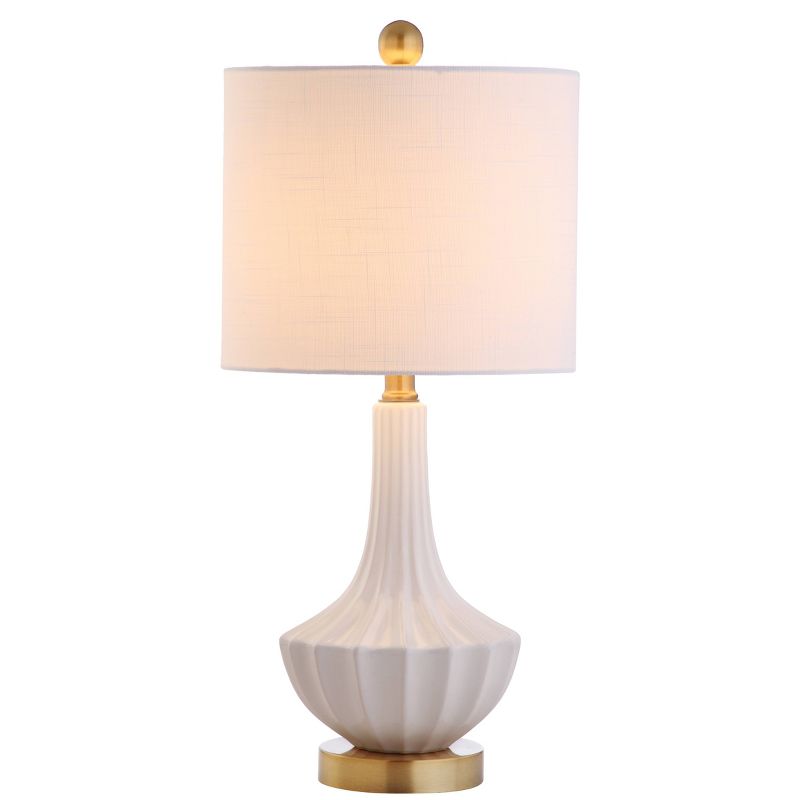 21.5" Ceramic Parker Mini Table Lamp (Includes LED Light Bulb) White - JONATHAN Y