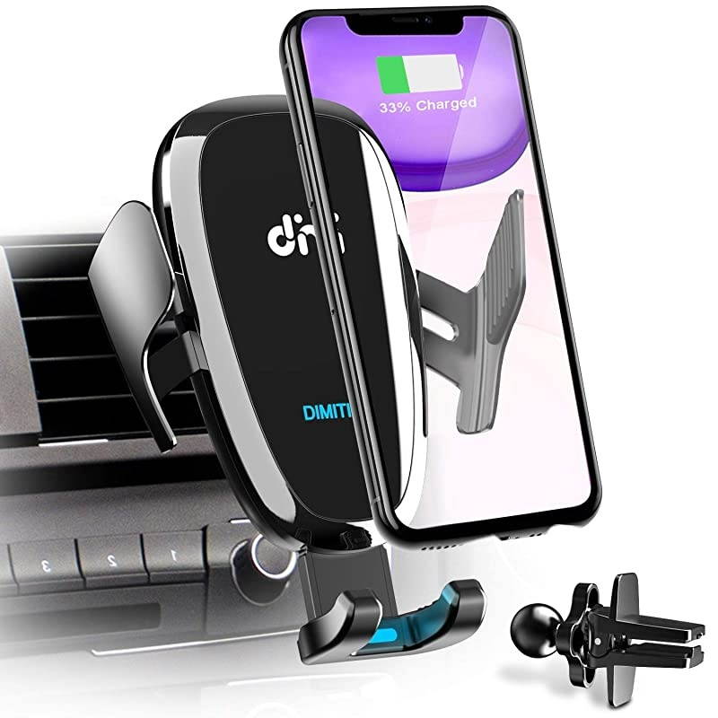 Wireless Car Charger 10W Qi Fast Charging Air Vent Car Phone Mount Automatic Clamping Cell Phone Holder Compatible with iPhone Xs MaxXRXSX8 Plus Samsung Galaxy S10S10 PlusS9S8S7Note 9 10