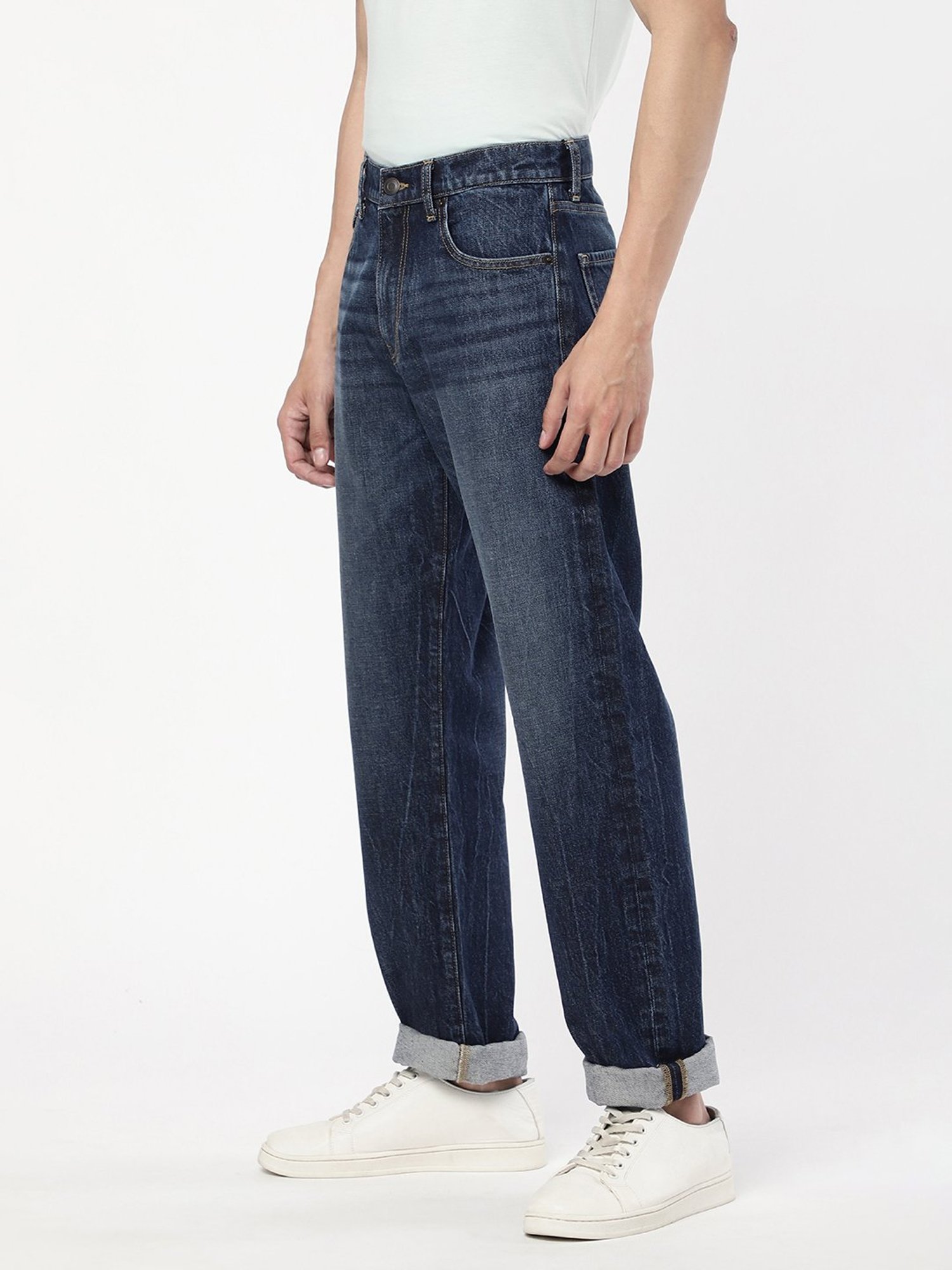 Passion Blue Regular Fit Lightly Washed Jeans