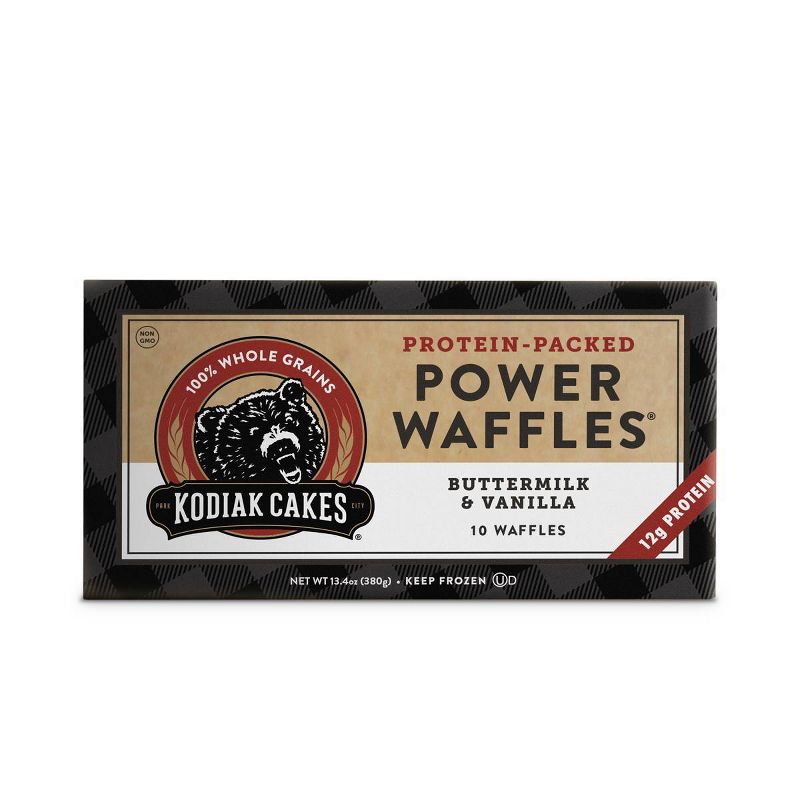 Kodiak Cakes Frozen Power Waffles Buttermilk & Vanilla -13.4oz/10ct