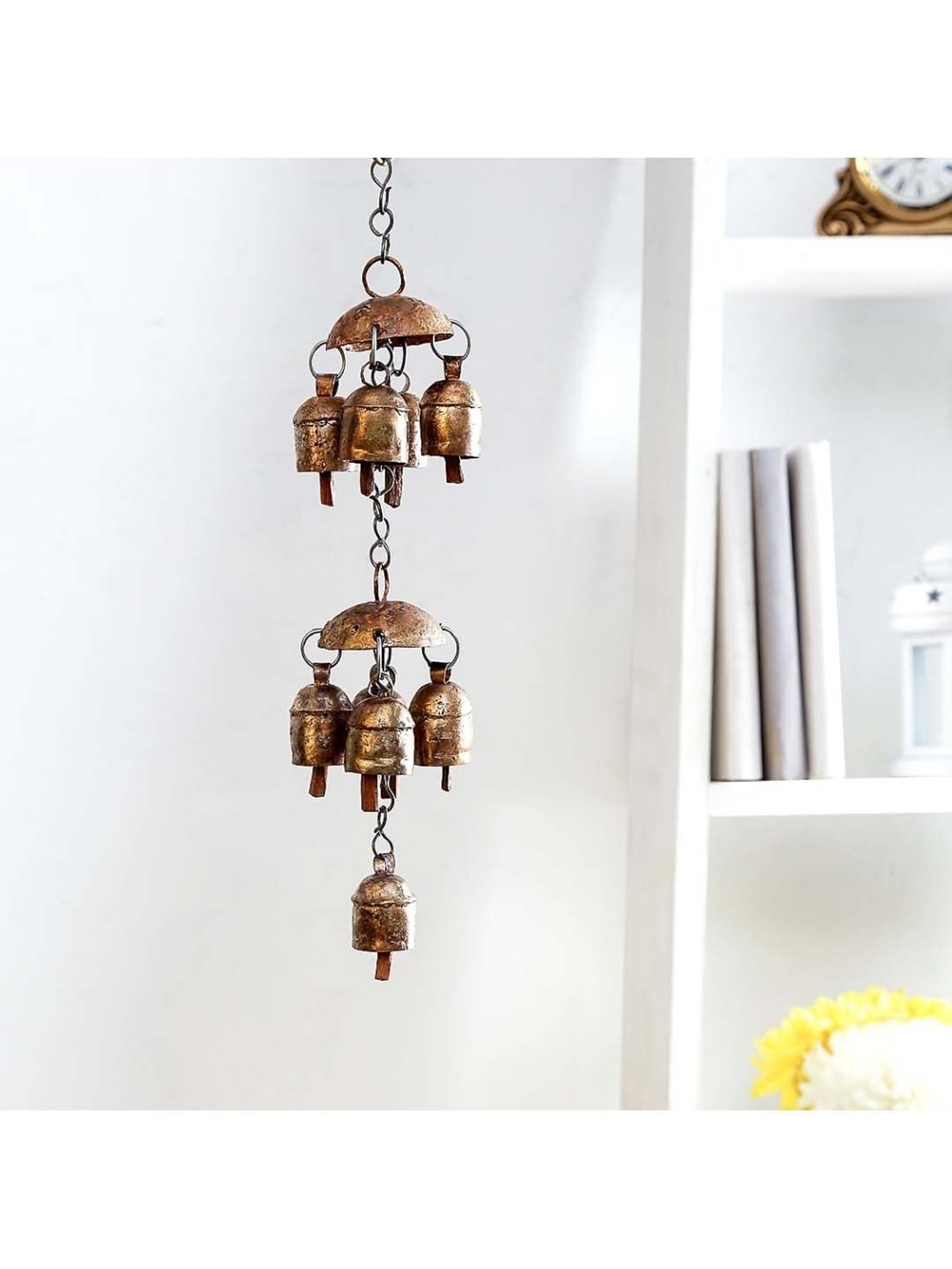 Unravel India Golden Copper Windchime - Set of 1