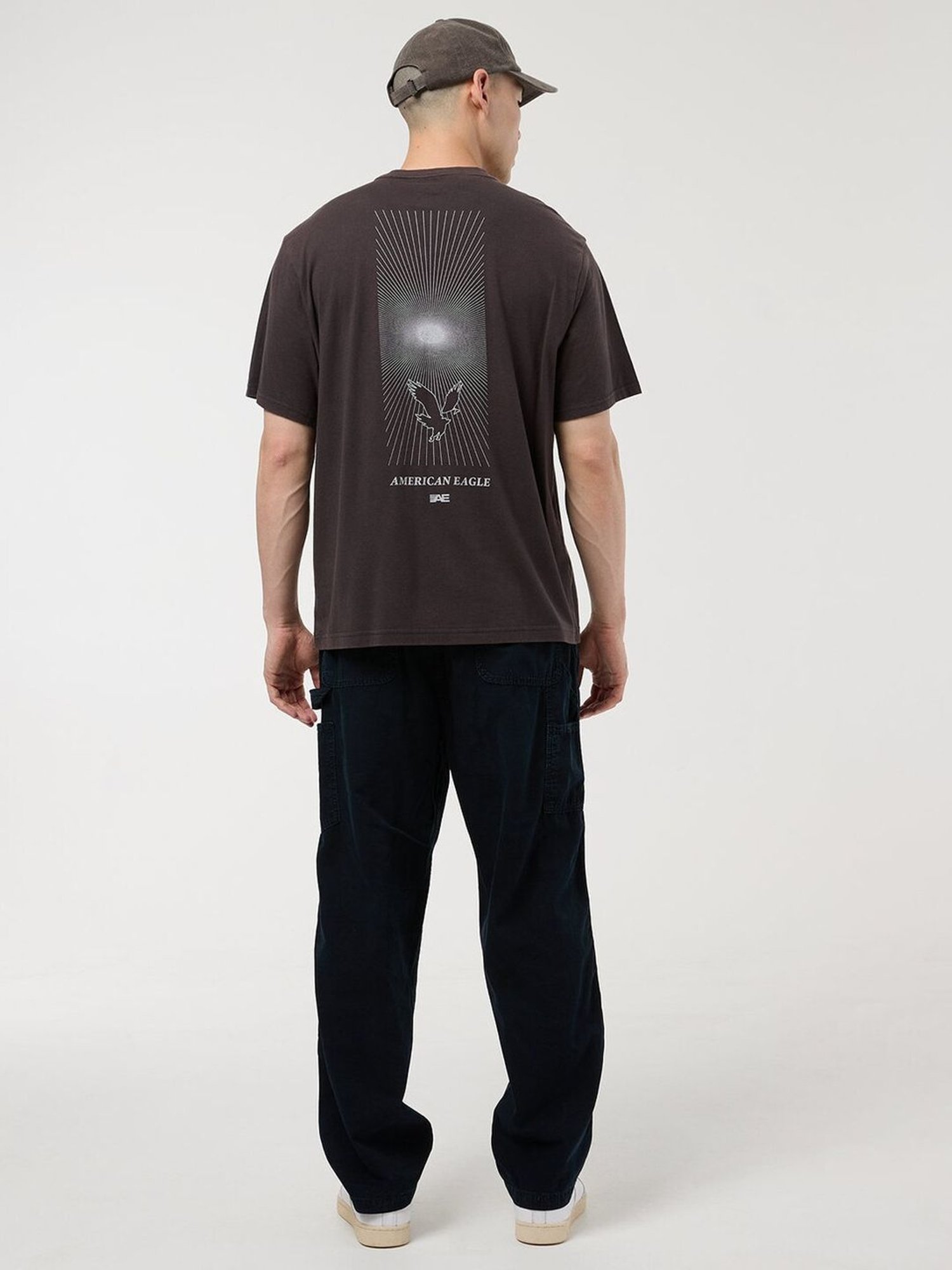 American Eagle Brown Regular Fit Printed T-Shirt