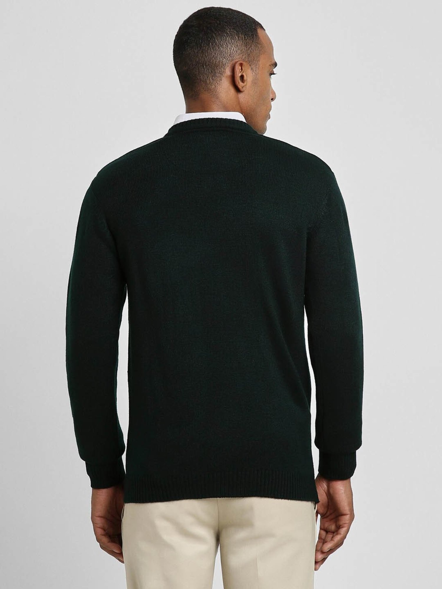 Peter England Casuals Green Regular Fit Sweater