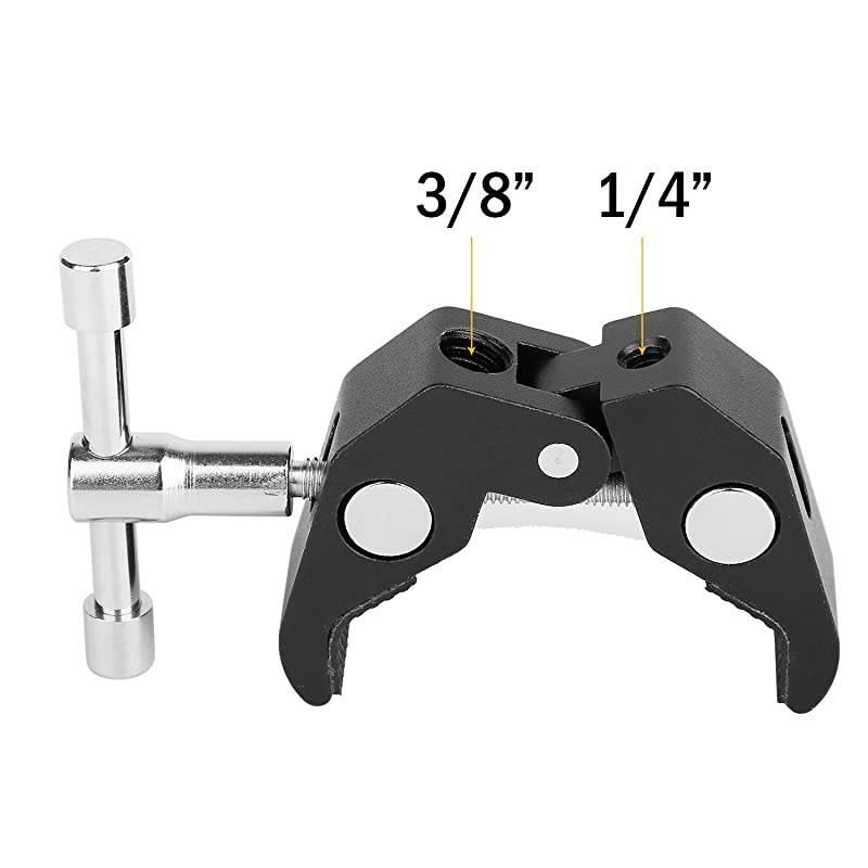 Super Clamp Photography Camera Crab Clamp with 1420 to 14 20 Screw Converter for 15mm RodsLightsUmbrellasShelvesCross Bars and More
