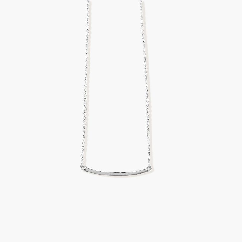 Sanctuary Project Thin Curved Bar Necklace Silver