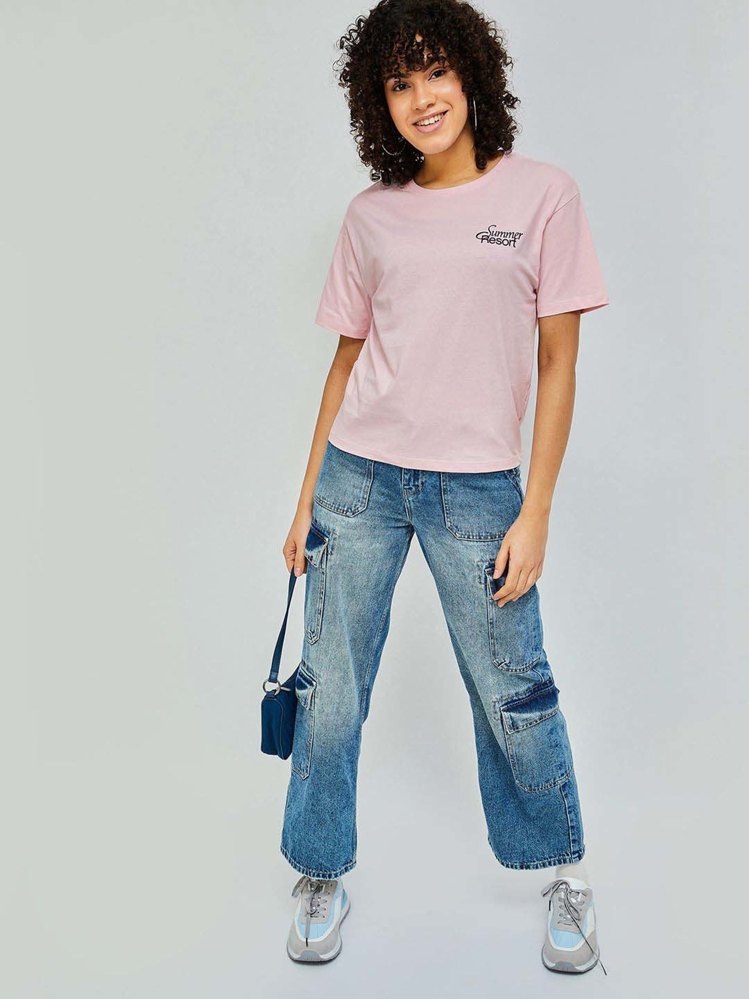 Fame Forever by Lifestyle Lilac Cotton Printed T-Shirt