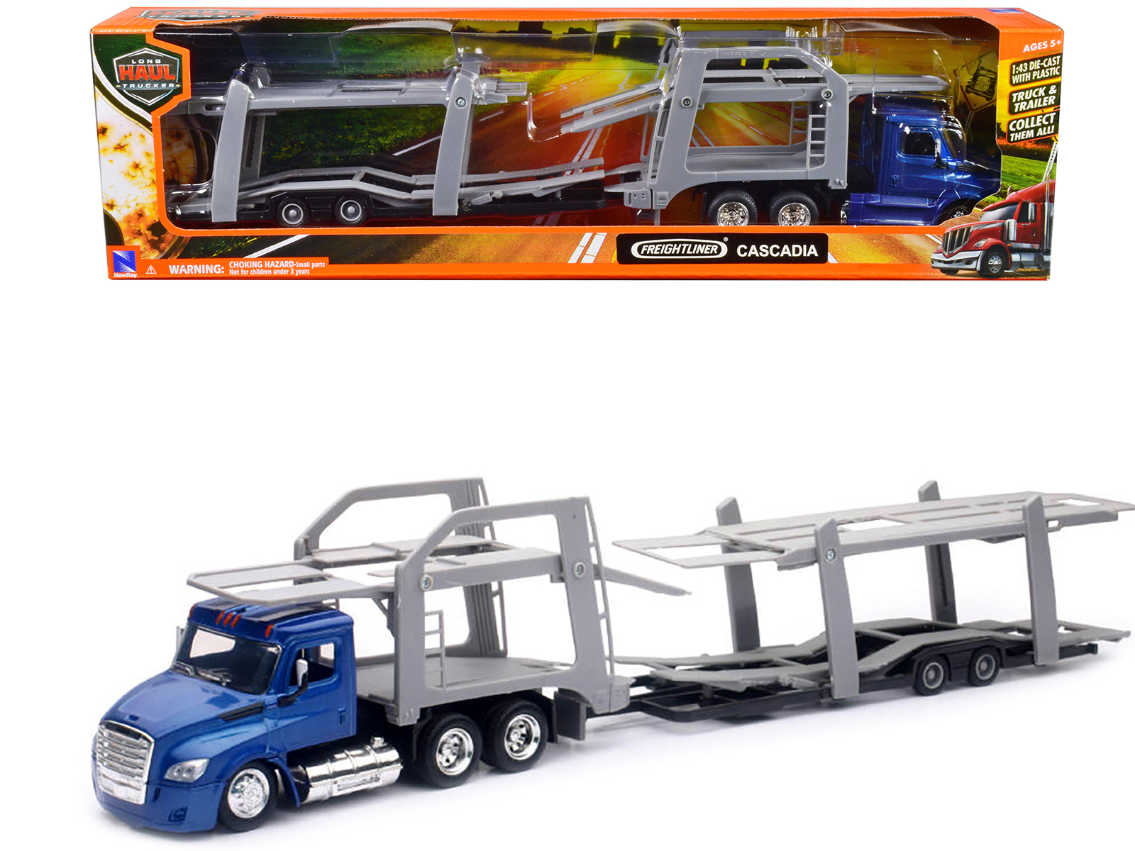 Freightliner Cascadia Truck White with White Tanker Trailer "Transporter" Series 1/32 Diecast Model by Welly