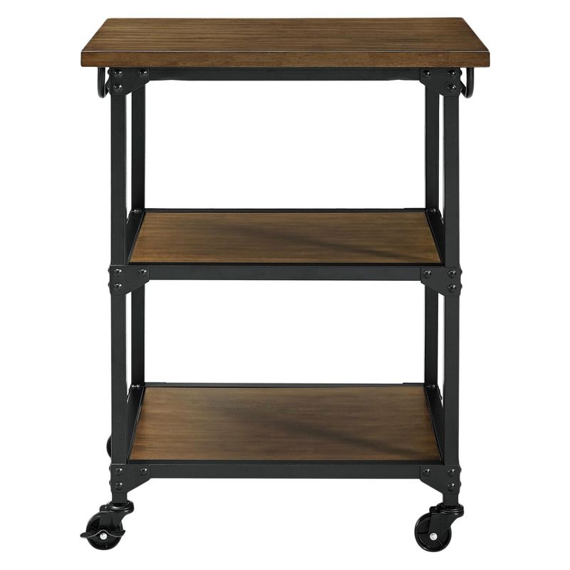 Kane Multifunction Cart Rustic Antique Oak/Black - Dorel Living