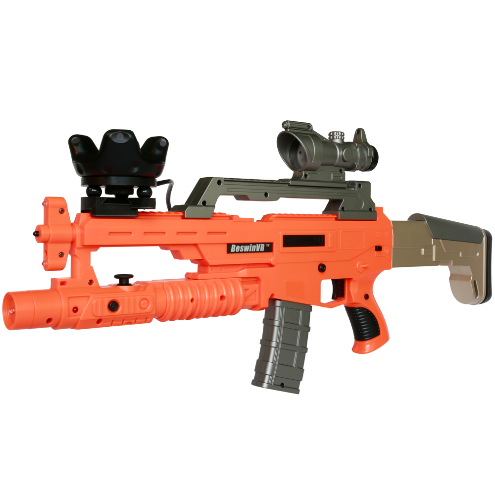BeswinVR NewScar VR Game Gun controller with Haptic Feedback Orange Version- for Vive Tracker- Virtual Reality Game Accessories