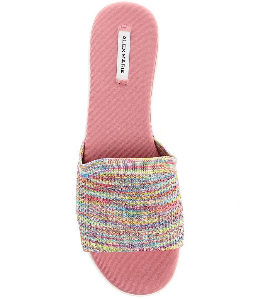 Alex Marie Casperi Rainbow Stretch Knit Patterned Sock Slides