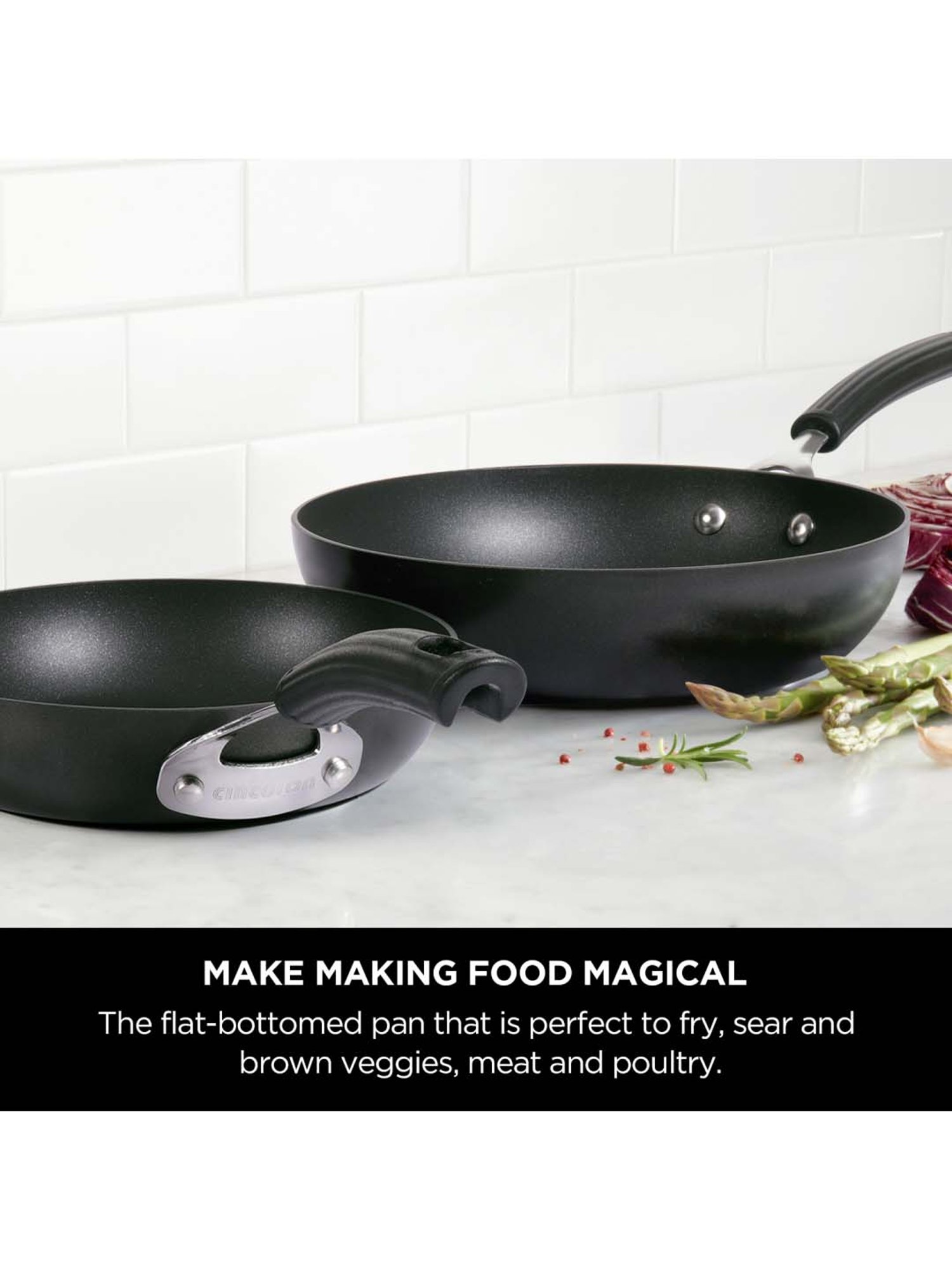 Circulon Origins 26cm Non-Stick + Hard Anodized Frypan/Skillet, Black