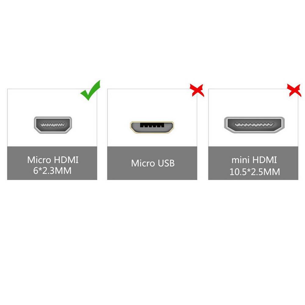 axGear Micro HDMI To HDMI Cable MicroHDMI Video Ver 1.4C Gold Plated Wire 6Ft 1.8M