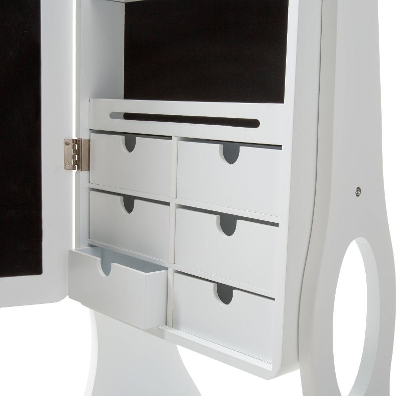Ruby+Cash Mirrored Jewelry Armoire White