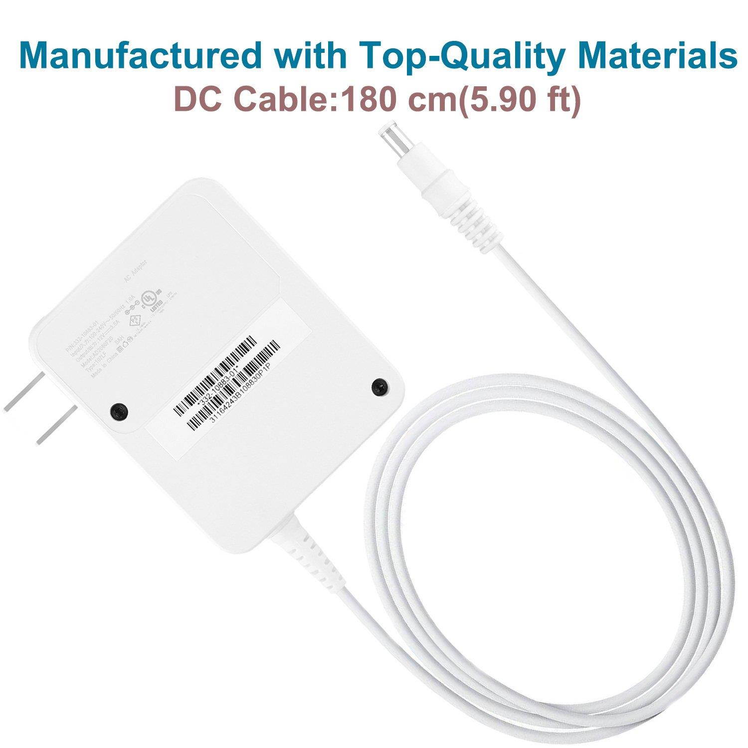 Juyoon 12V Charger ac adapter for Netgear Orbi WiFi System AC3000 AC2200 RBK53 RBK43 RBK20 RBW30 RBK50 RBK40 RBK30 RBK23, eero Home WiFi System A010101 A010201 A010301