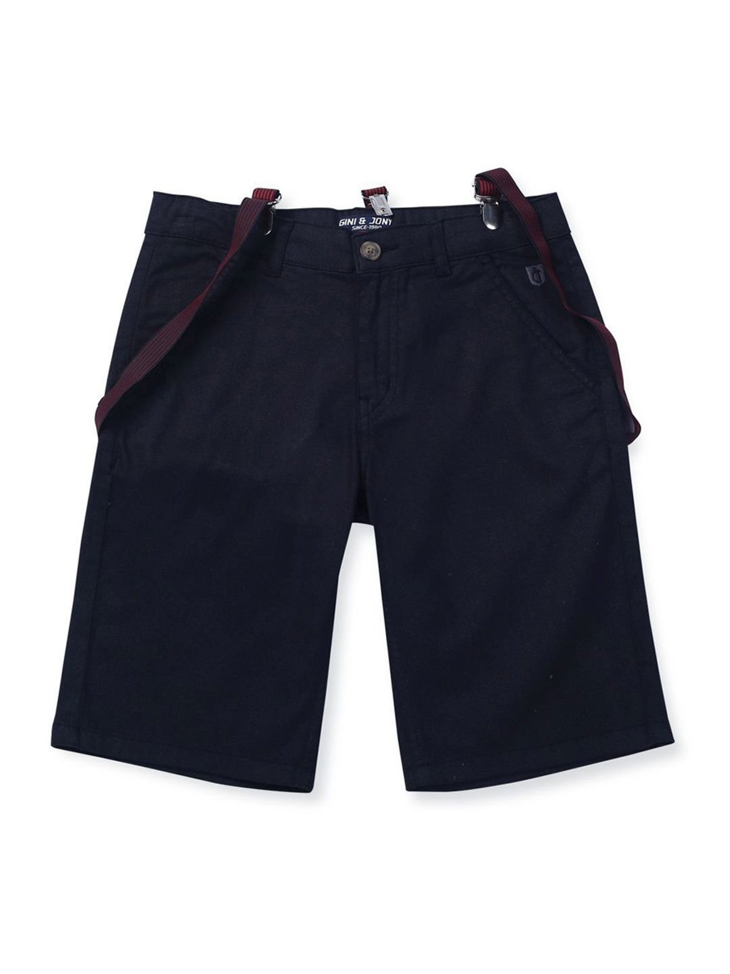 Gini & Jony Kids Black Cotton Regular Fit Bermuda