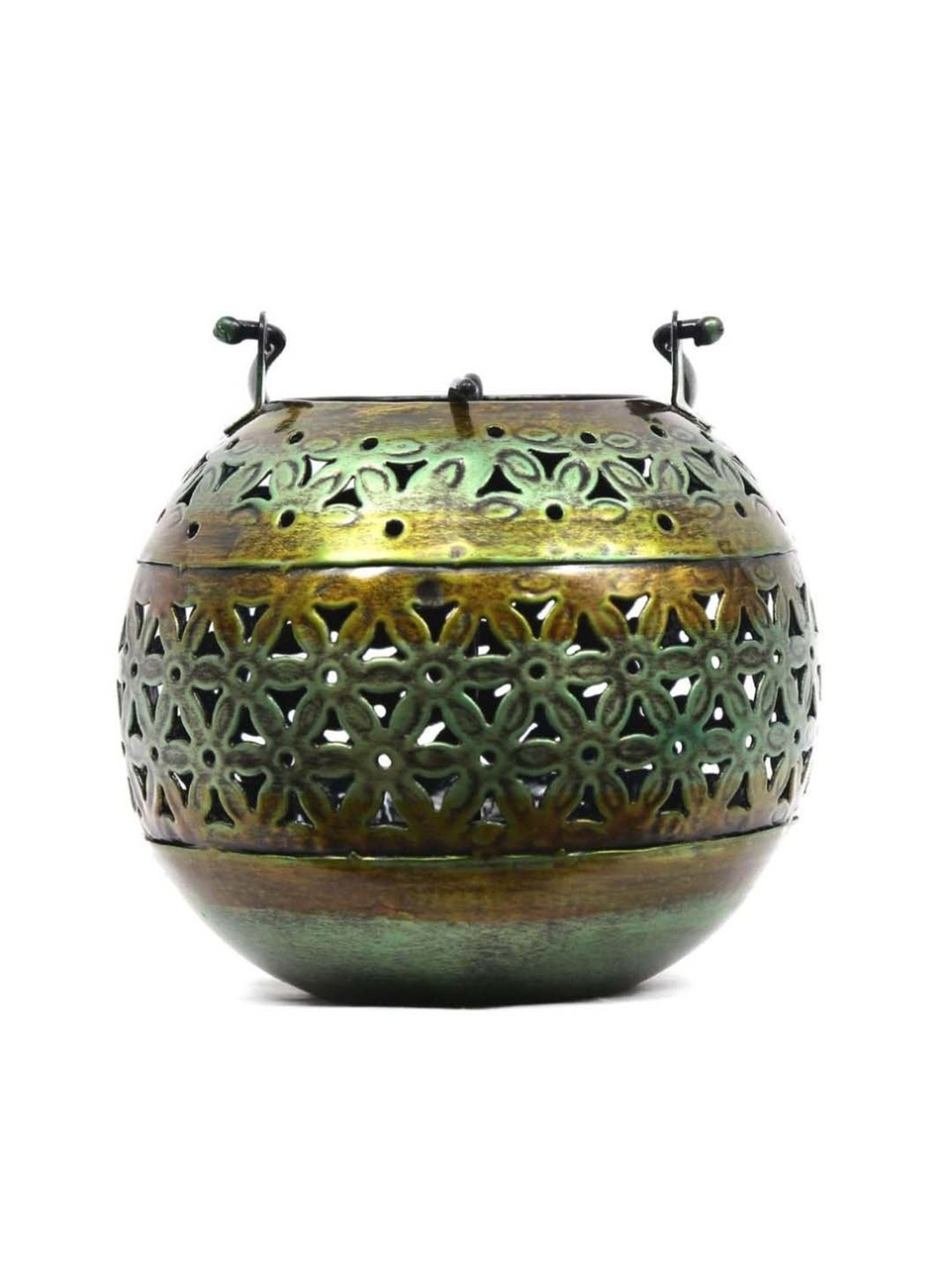 Artisans Rose Green Iron Dahlia Tea Light Holder - Set of 1