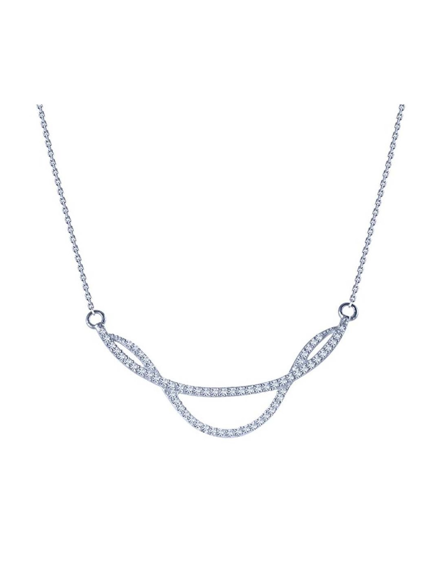 Rihi by P.C. Chandra Jewellers 92.5 Sterling Silver Sleek Layered Necklace for Women & Girls